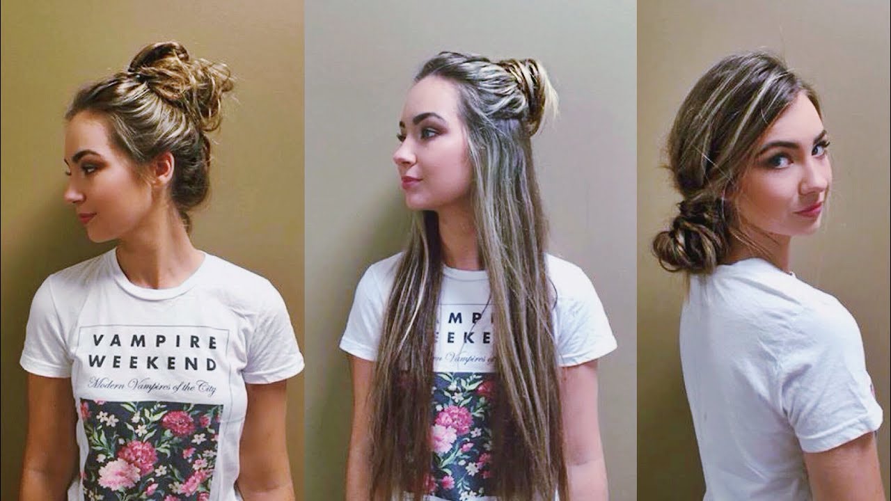 3 QUICK AND EASY MESSY BUNS | beautybyasha