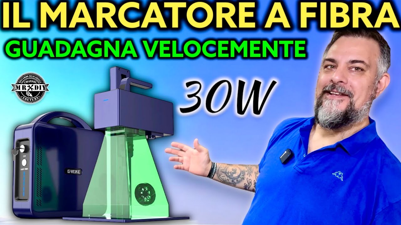 Marcatore a fibra per metallo al giusto prezzo. Acciaio, oro, ecc. Incisore laser Gweike G2 pro 30W