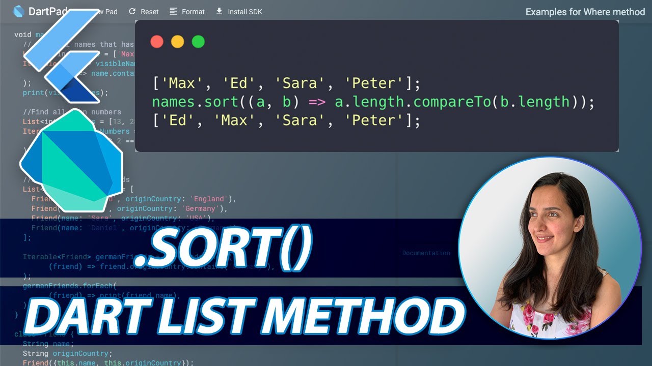 List Method .sort() in Dart and Flutter