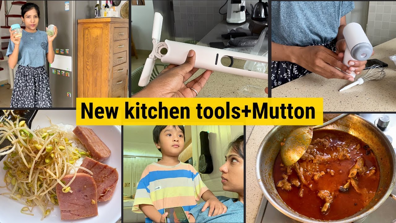 Low budget kitchen tools! Champaran Mutton curry on Sunday I My new cake pan & hand whisk
