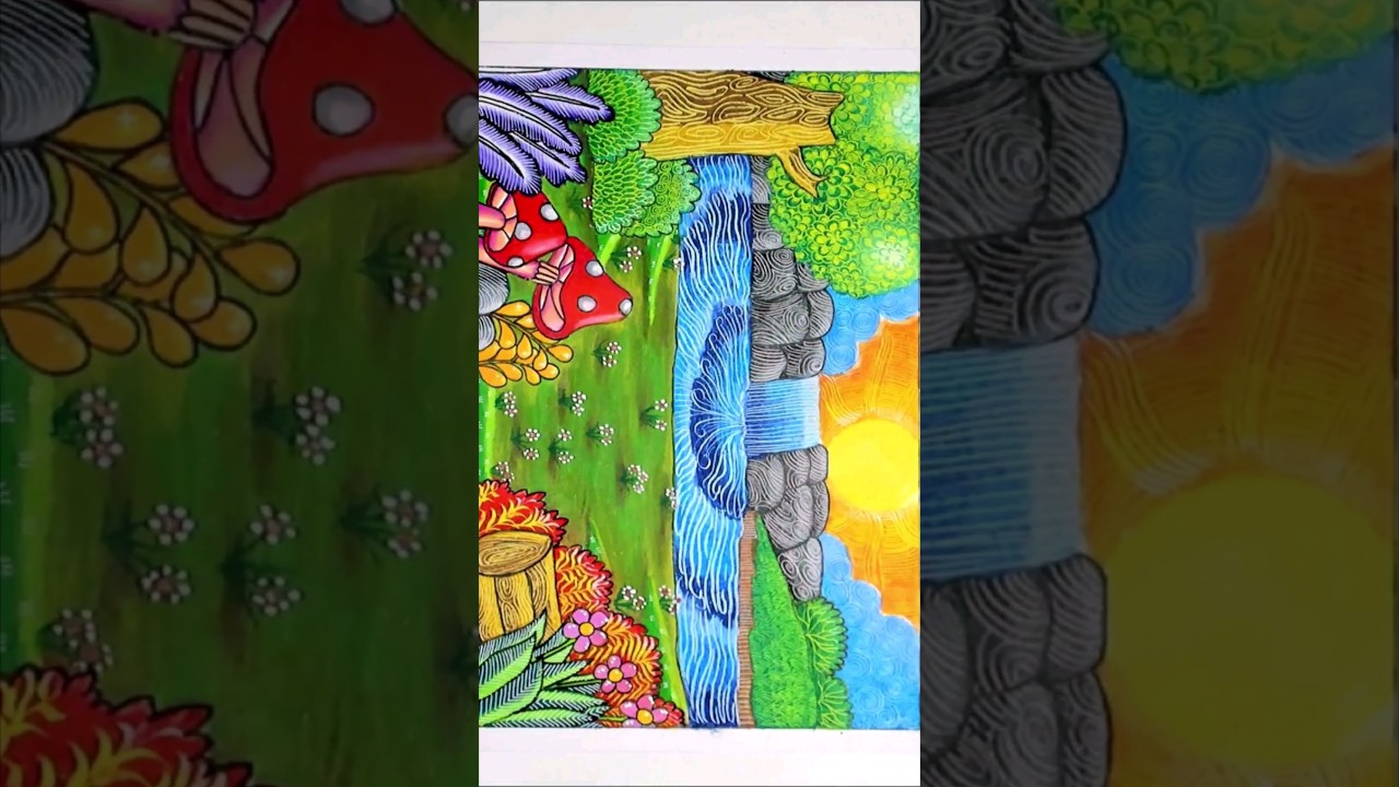 Cara Menggambar Pemandangan dengan teknik kerik #drawingbyfifitan