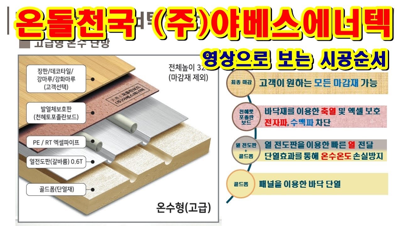 온돌천국 건식온수온돌 시공 영상