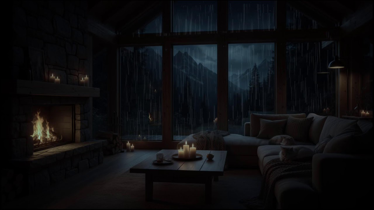 Sleep Fast in 3 Minutes 🌧️ Strong Rain and Thunder Sounds in Forest Nature for Relaxation