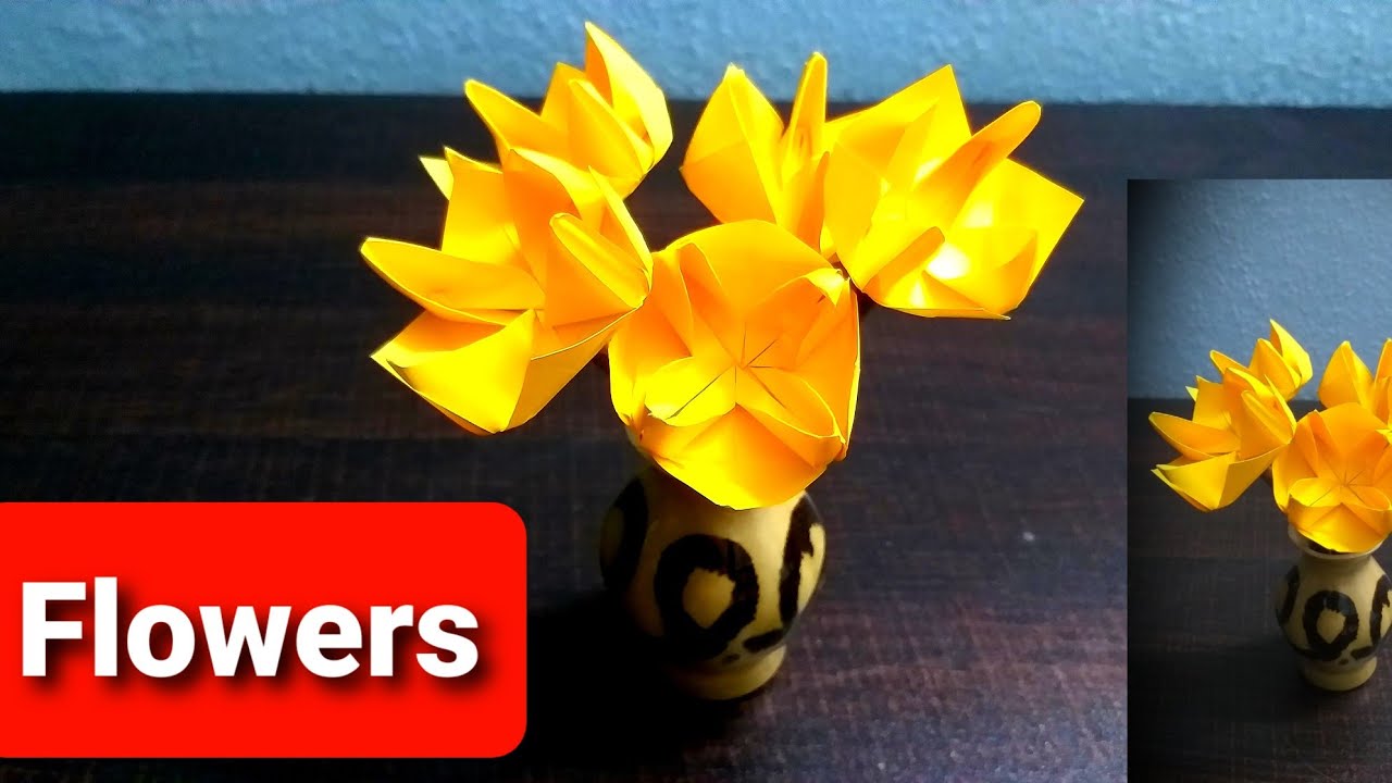 Make A Origami Flowers For Home Decoration.#diy #artandcraft #craft #paper #art #flowers #flower 
