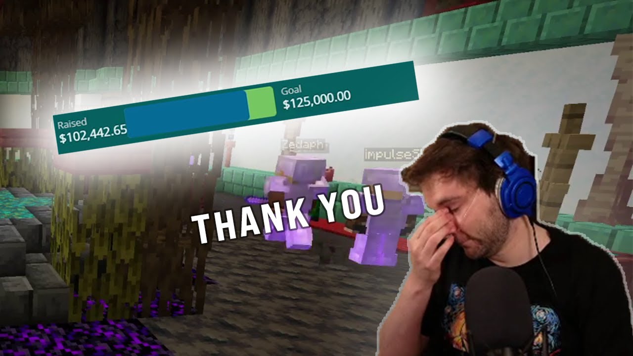 Шрам расплакался, когда сообщество Hermitcraft собрало 100 тысяч на благотворительность