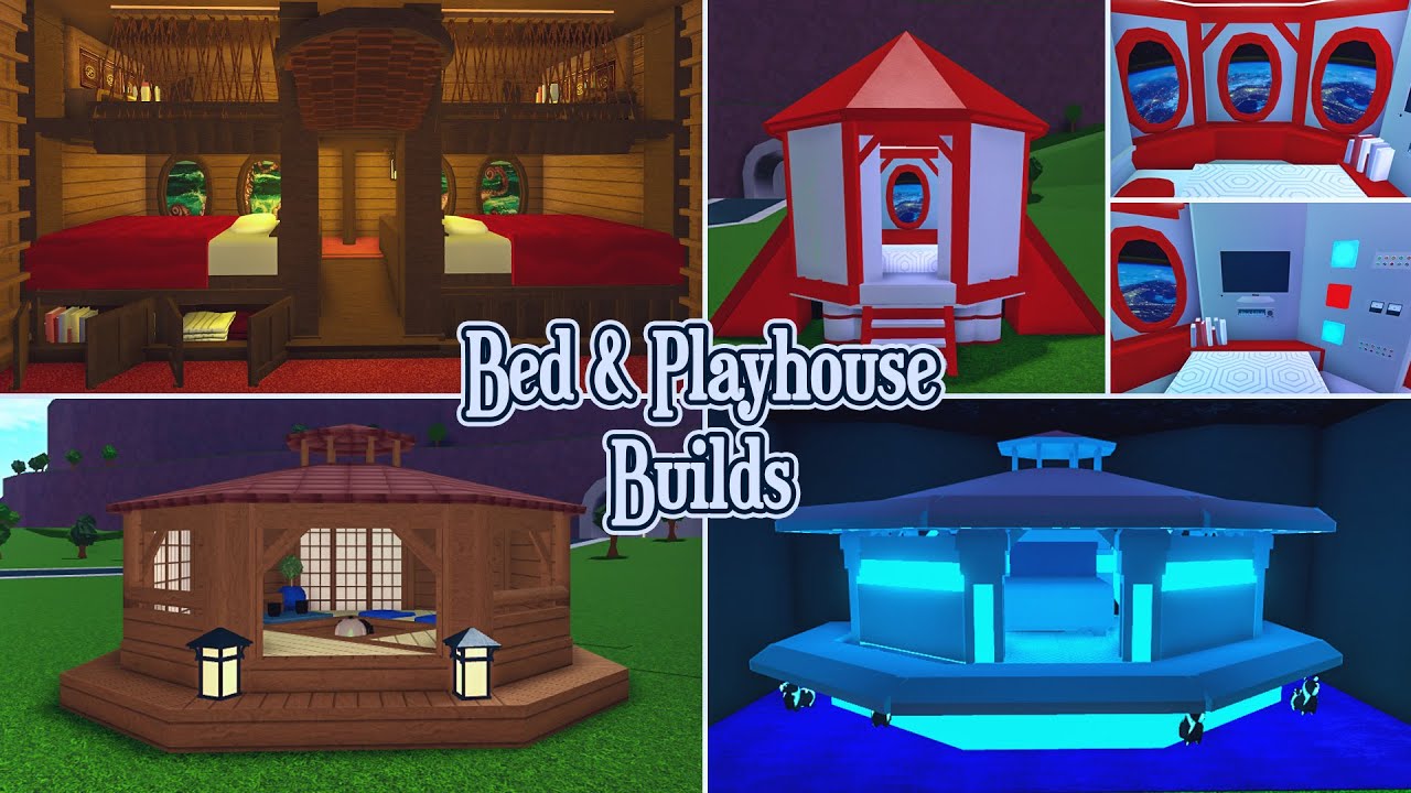 Bloxburg | Furniture Builds | Playhouse / Bed Builds (Pirate Boat, Rocket, UFO & Tea House)