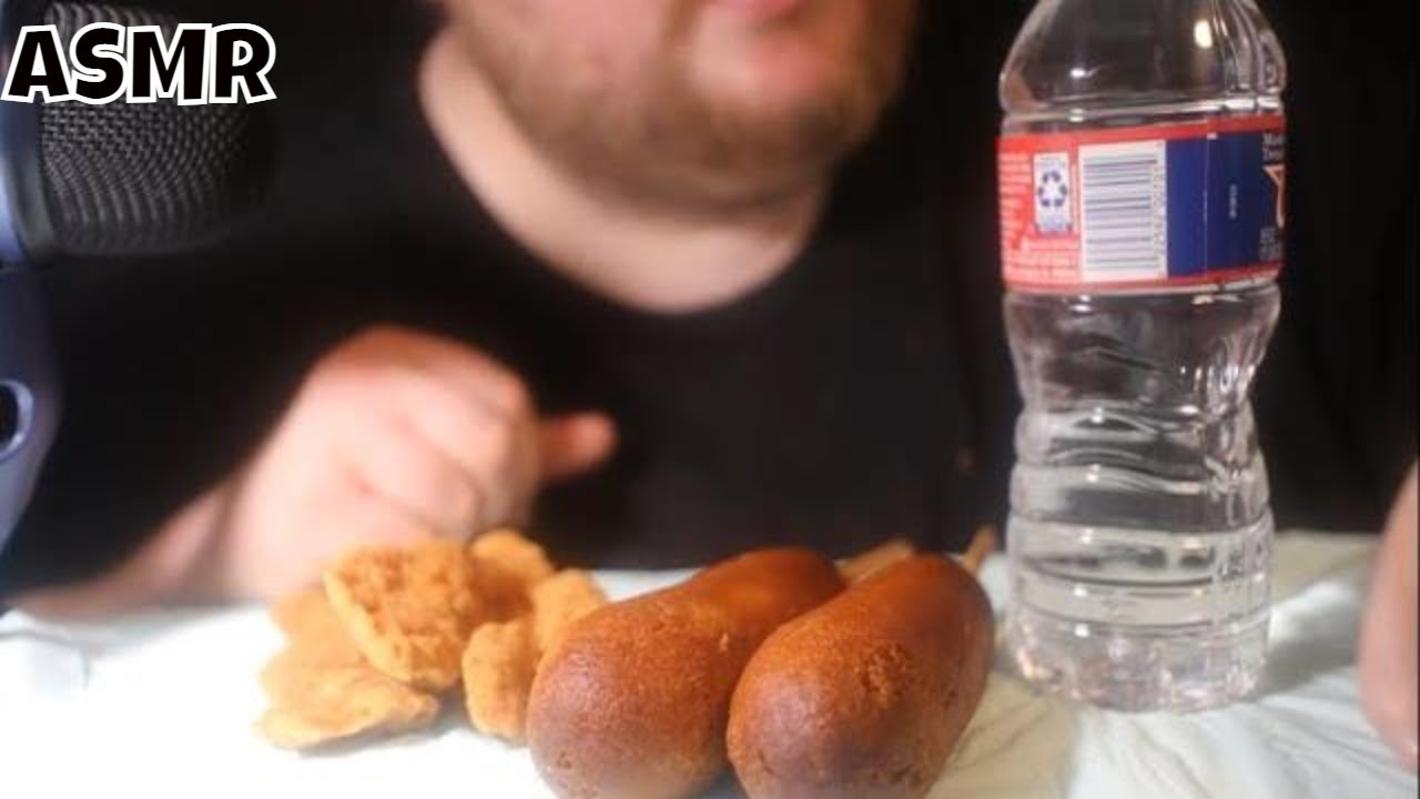 ASMR CHICKEN STRIPS AND CORNDOG SO SATISFYING ASMR MUKBANG