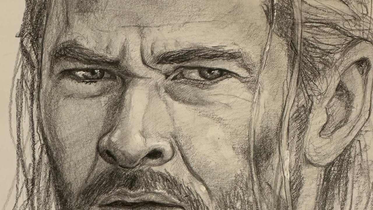 How to draw  realistic portrait: with Thor