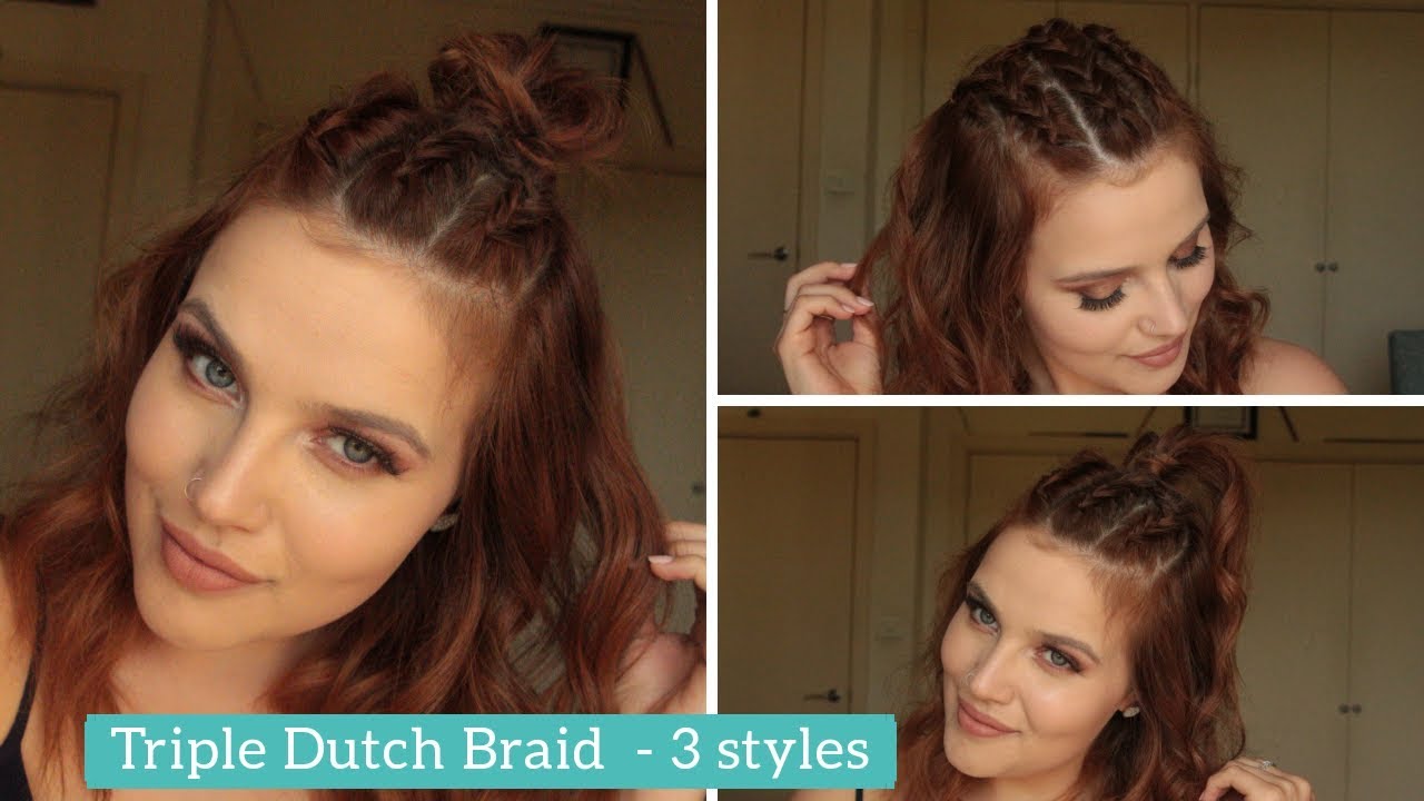 #79 - Triple Dutch braid (3 different styles) / Trança inversa tripla (3 estilos diferentes)