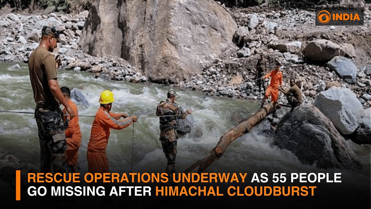 Rescue Operations Underway as 55 People Go Missing After Himachal Cloudburst | DD India