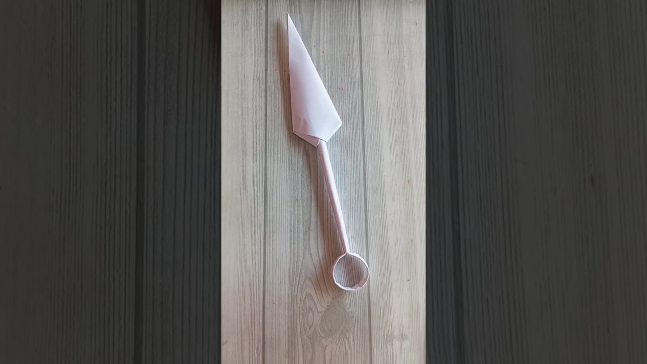 KUNAI NARUTO ORIGAMI| TUTORIAL| HOW TO MAKE PAPER KUNAI CRAFT|WEAPON| STEP BY STEP FOLDING| ART