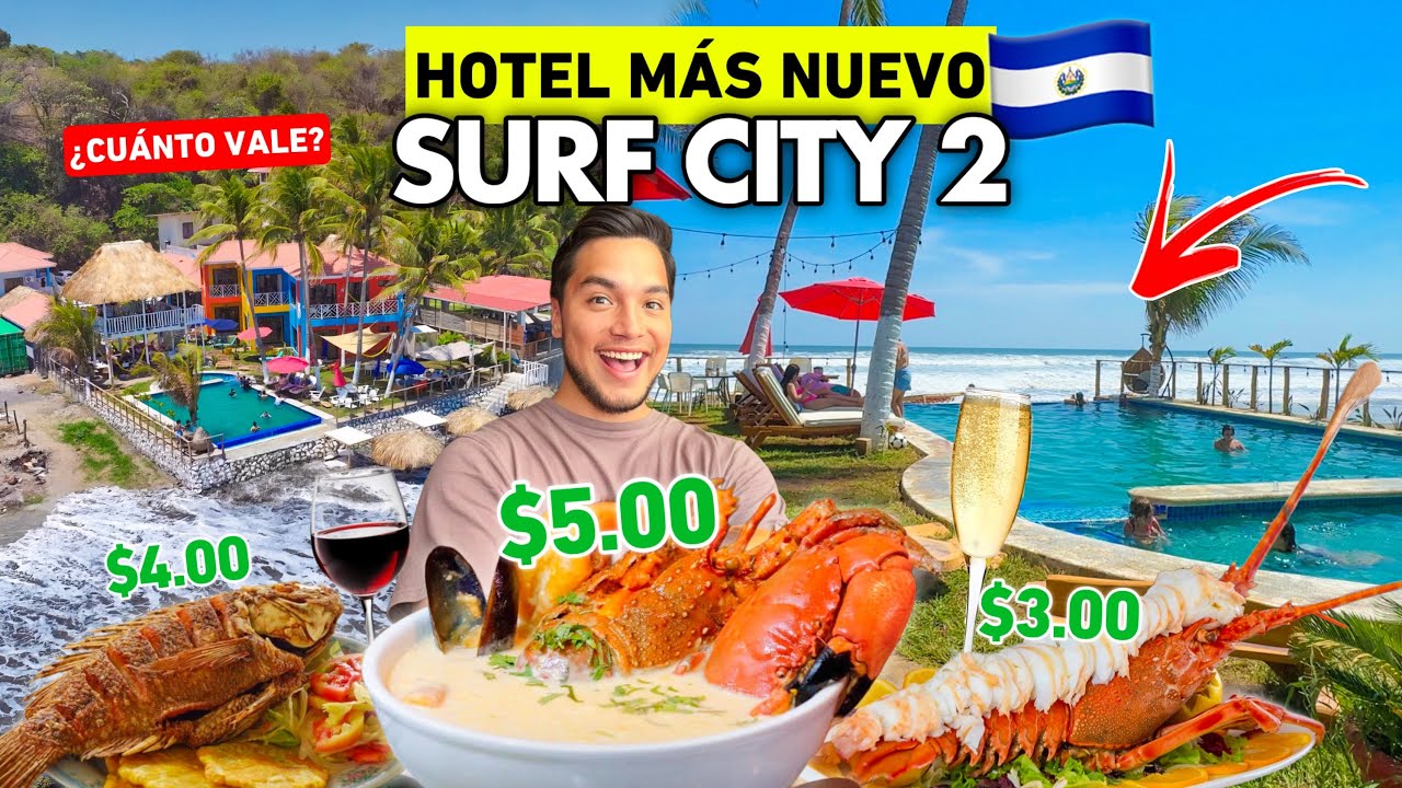 Así es el HOTEL de PLAYA más NUEVO de SURF CITY 2 🇸🇻😱 Hotel de Sol a Sol 🏝️
