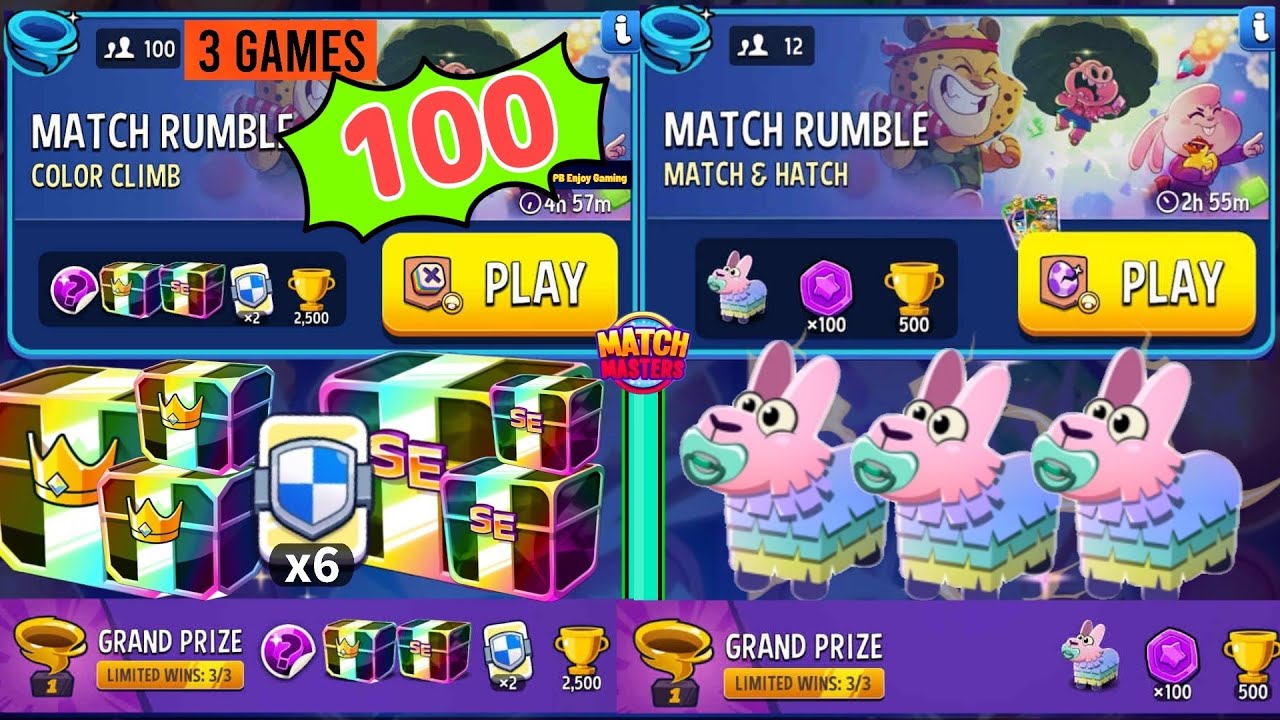 (2 Match Rumble) 100 Players/ Color Climb+Mushroom 🍄/ Match & Hatch+ Mushrooms 🍄