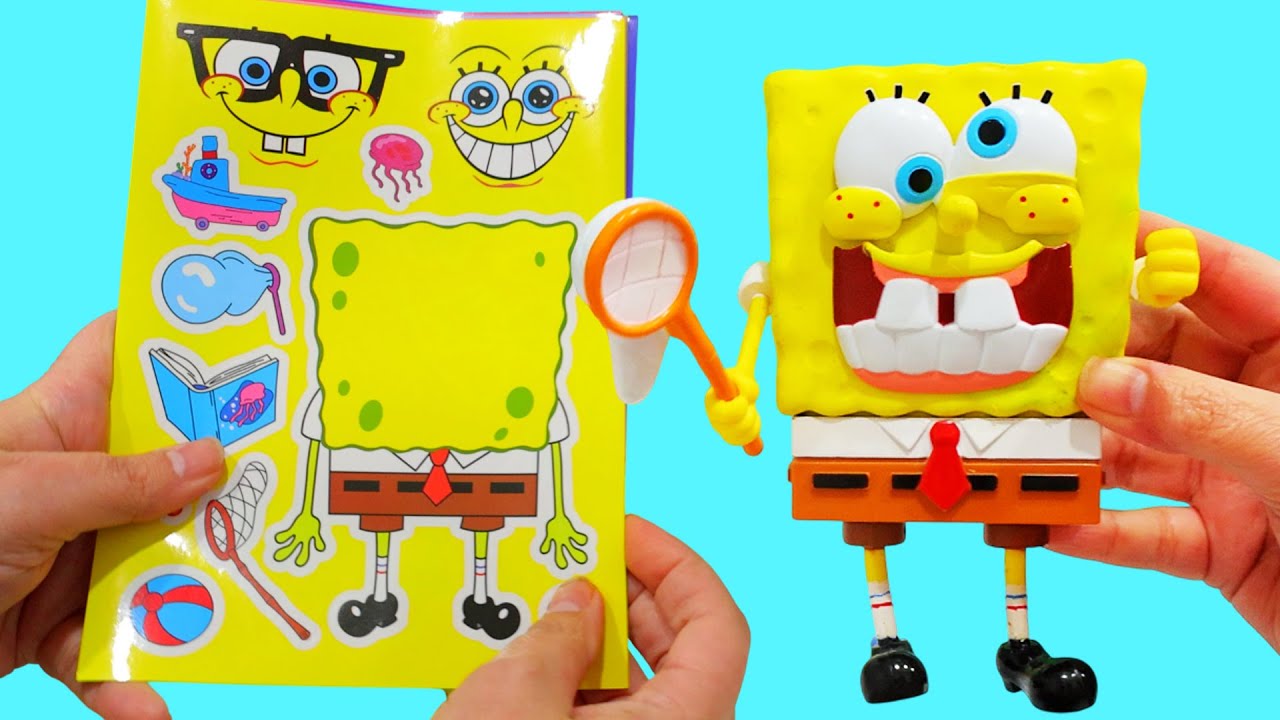 SpongeBob SquarePants Make a Face Stickers and Squishy Figurine