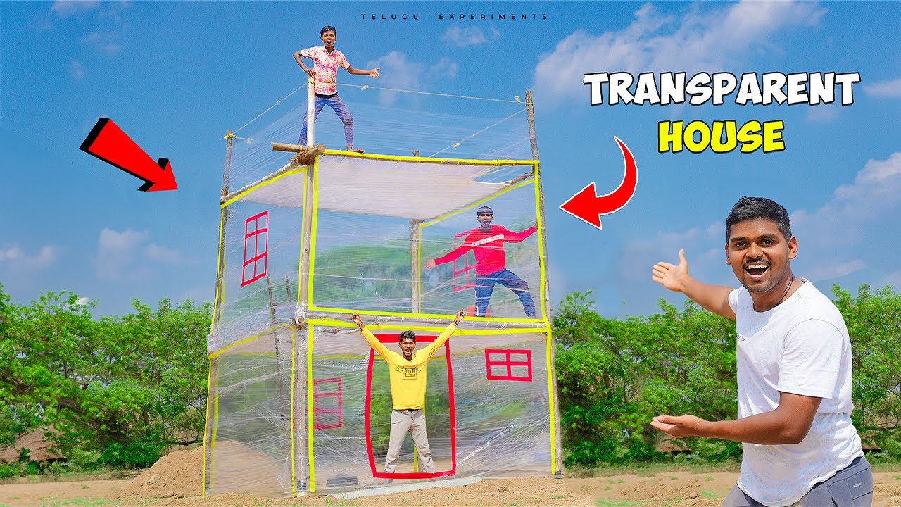 Making Transparent House using Wrap Paper 🔥🔥  ఇంత సూపర్ గా ఉంటుంది అనుకోలేదు...😱😱 Telugu Experiments