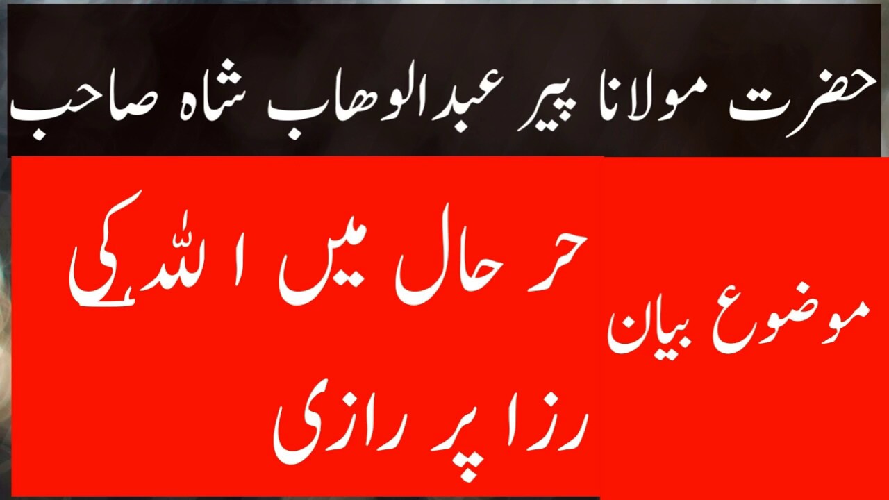 Allah ki raza per razi    'best of molana abdul wahab shah