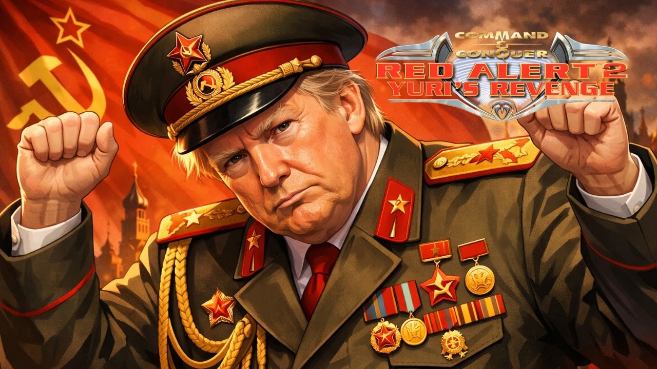 Red Alert 2: Карта «Счастливый Трамп» | 1 против 7 жестоких ИИ | Супероружие [включено]
