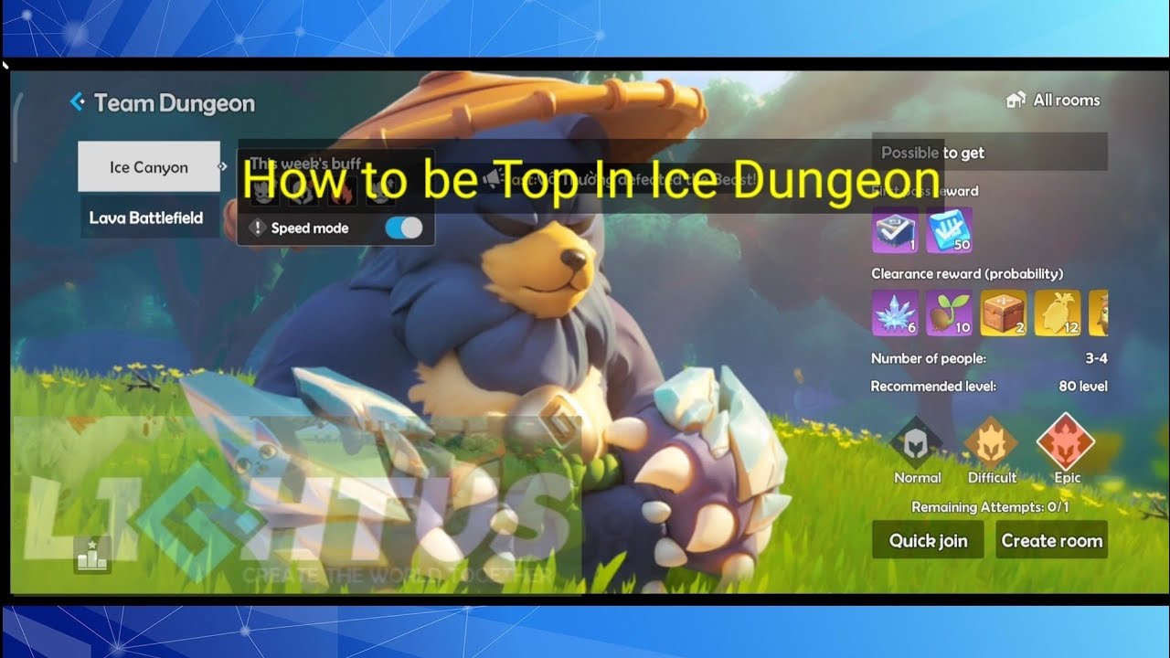 How to be Top Rank in Ice Dungeon Lightus || English and Indonesia