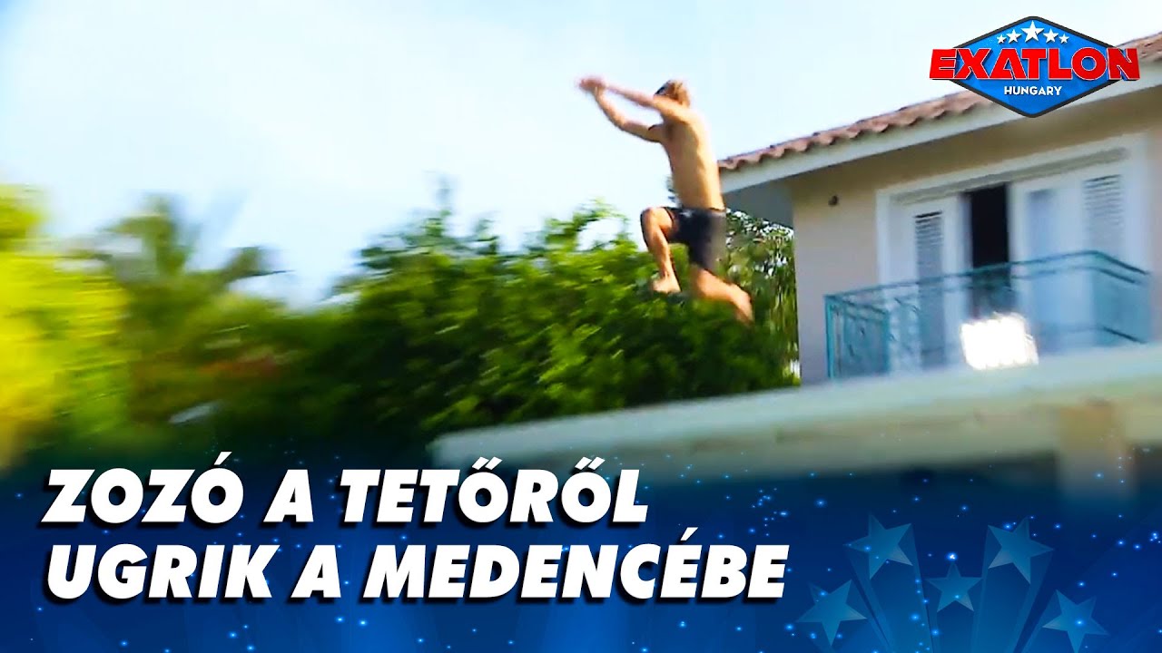 Zozó a tetőről ugrik a medencébe