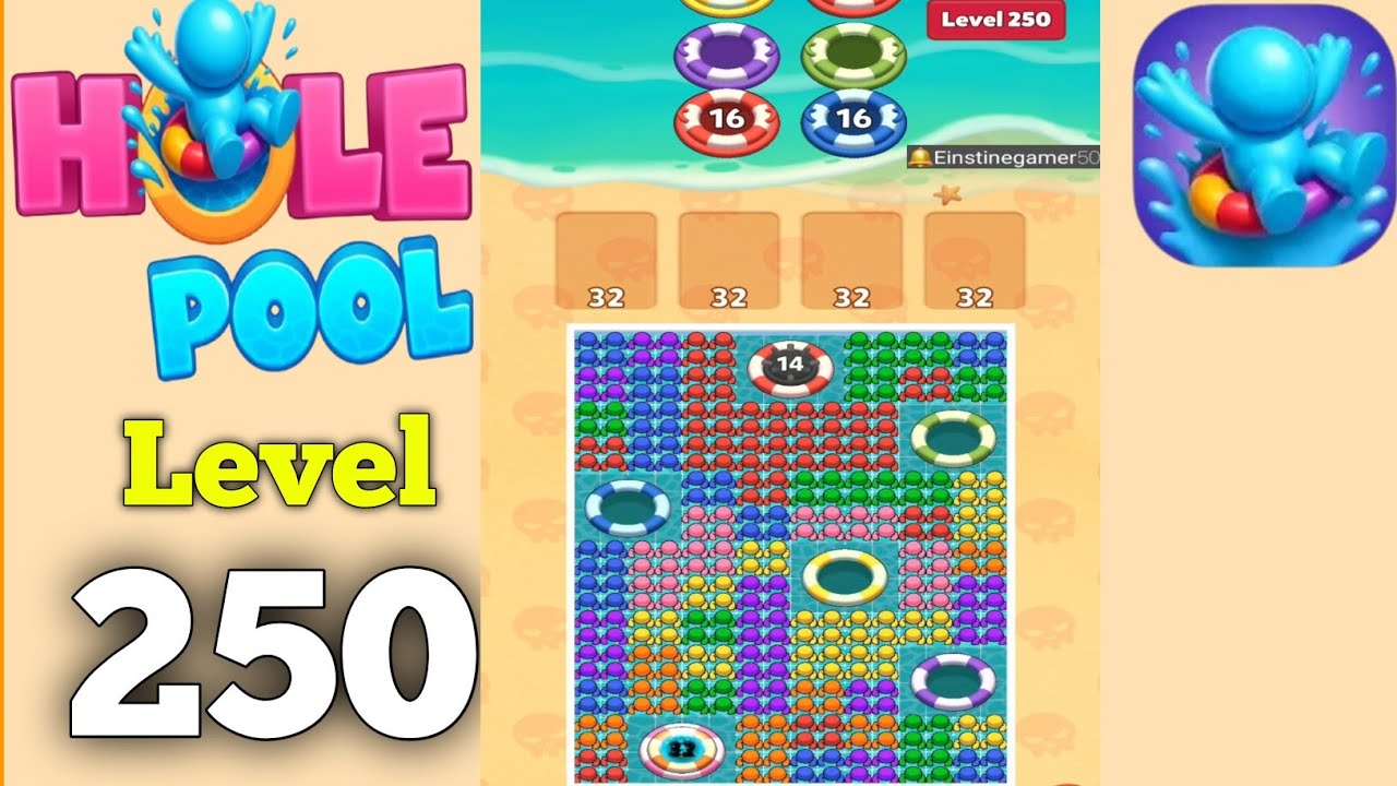 Прохождение игры Hole Pool All People, уровень 250, сложный уровень. Решение.