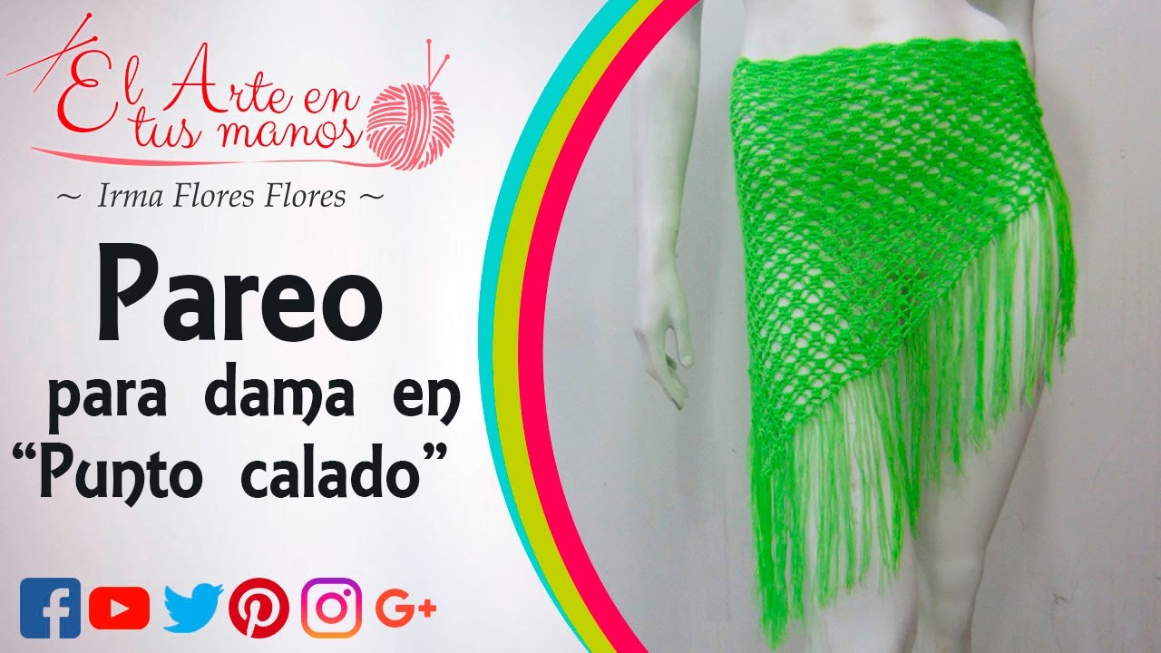 PAREO PARA DAMA EN PUNTOS CALADOS TEJIDOS A CROCHET/GANCHILLO PASO A PASO
