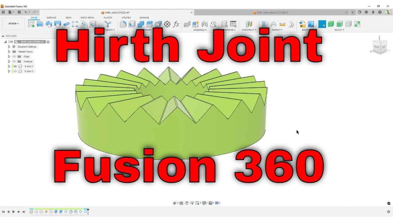Hirth / Rosette joint in Fusion 360 (no trigonometri)