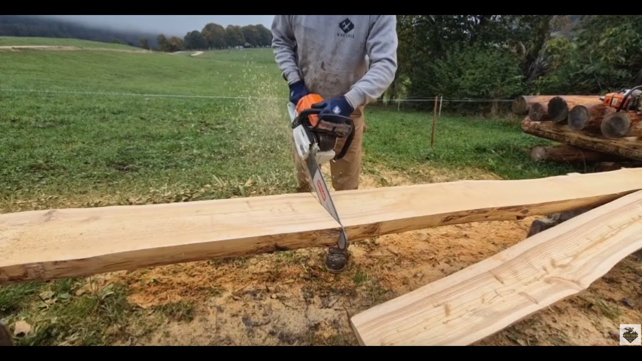 Half logs cabin 1/5 - preparing logs