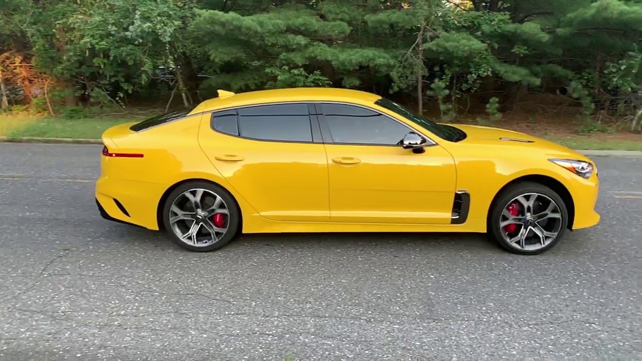 Kia Stinger Launch Control. Breaks all four tires. Intake only. AWD. Sport Mode. Slow-motion.
