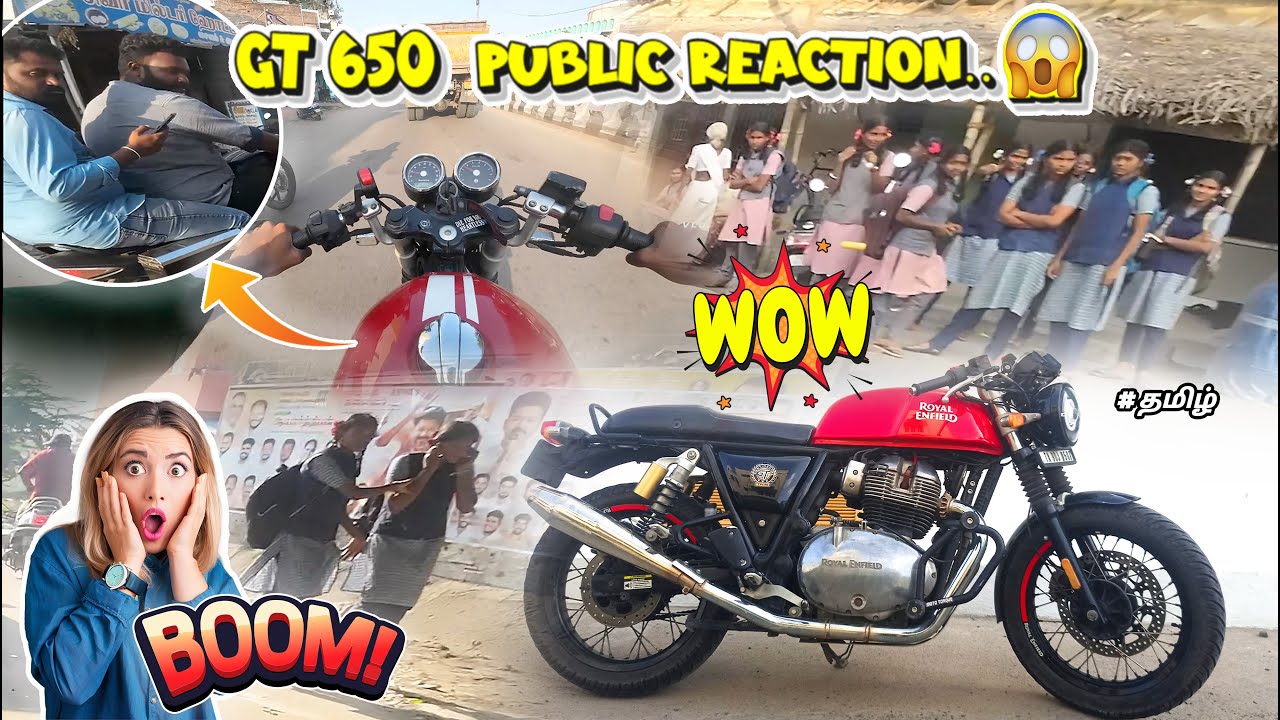 💥Royal Enfield GT 650 public reaction..😱 /#wow !! #tamil #vlogridertn90 #gt650 #vr90 #tamilmotovlog