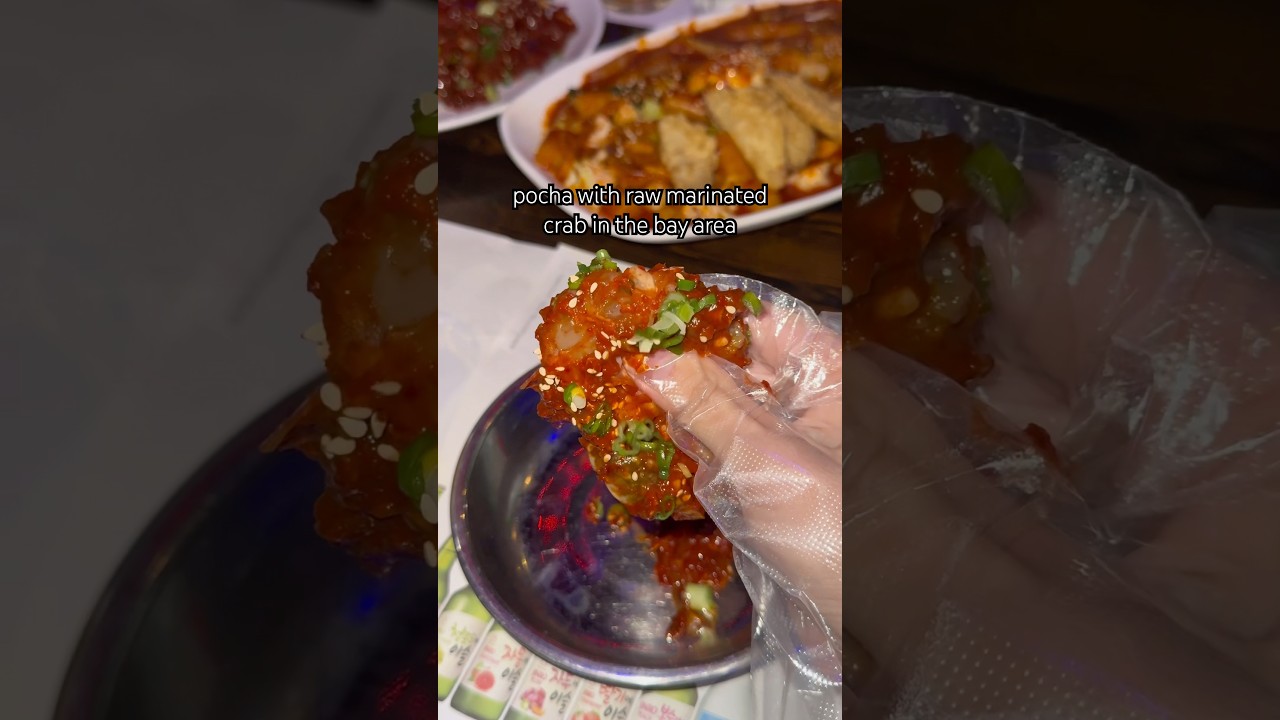 Gettting spicy raw marinated crab at a korean bar in the bay! This is Hongdae Pocha #foodie