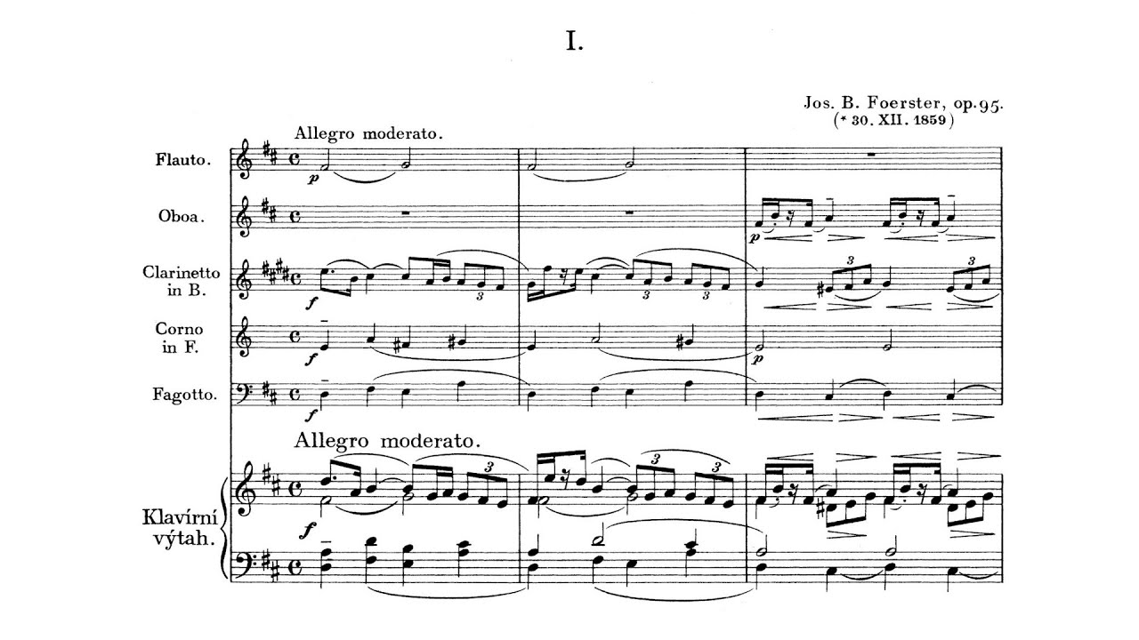 Josef Bohuslav Foerster – Wind Quintet, in D major