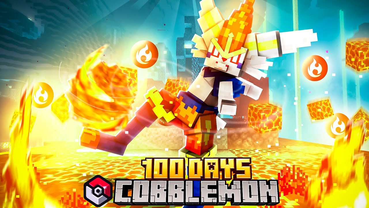 I Spent 100 DAYS as a FIRE TYPE Trainer VS my RIVAL! (Duos Cobblemon)