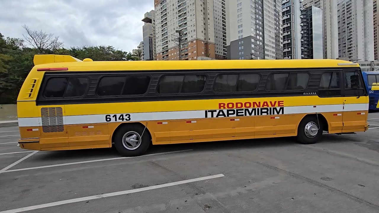 Ciferal Líder ,Mercedes-Benz O-355 ano 1974 - Viação Itapemirim 6143 - Detalhes e Som do Motor