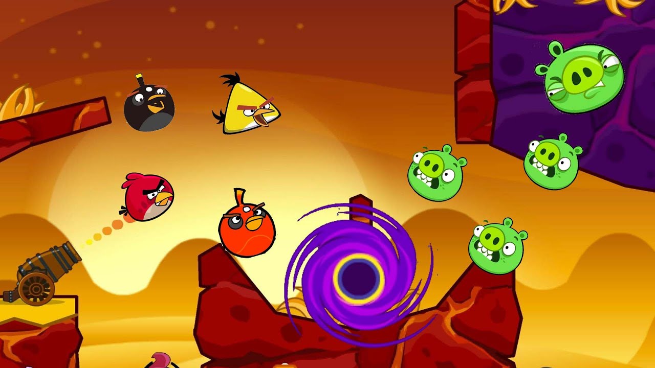 Angry Birds Collection Hacked 3 - BLAST ALL PIGGIES INSIDE BLACKHOLE BY SHOOTING MAXIMUM BOMBER BIRD