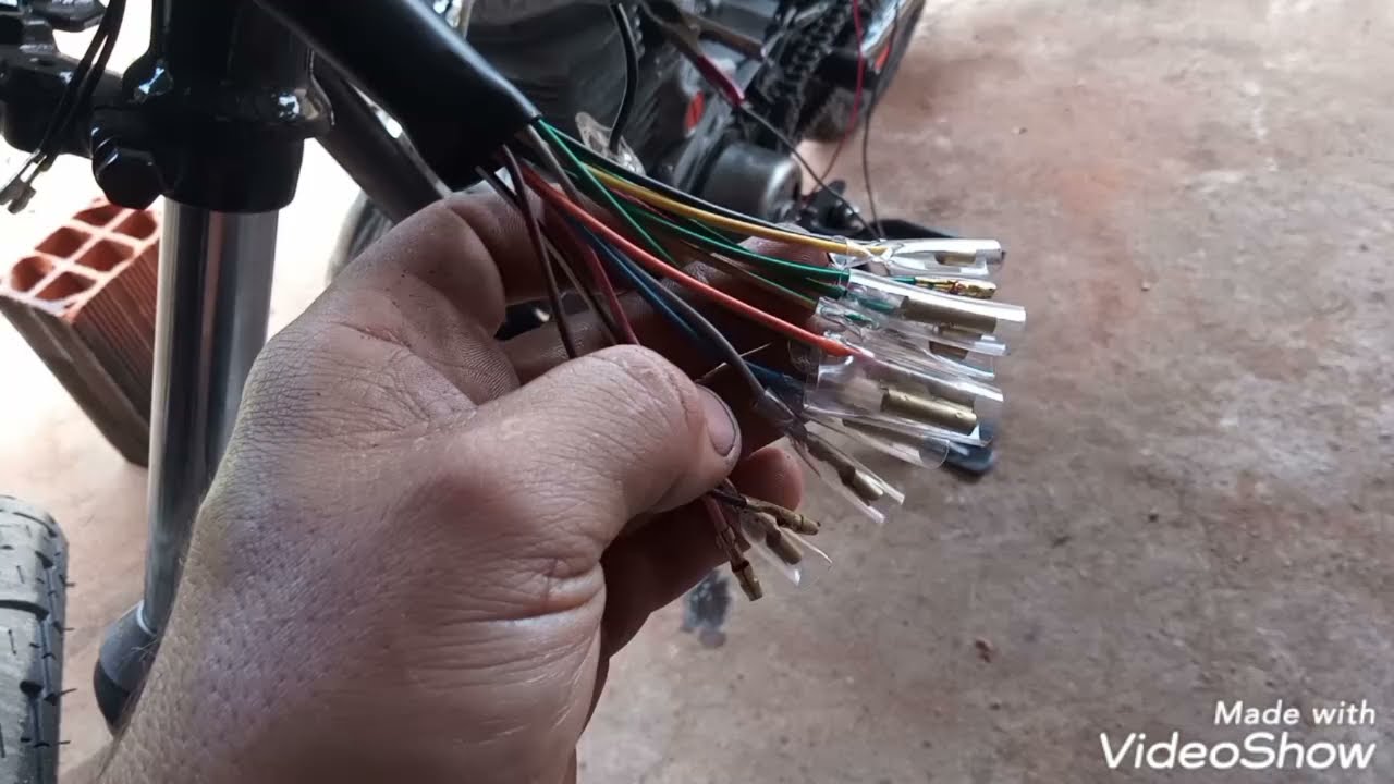 instalação chicote moto cor dos fios e função