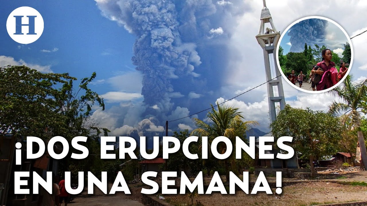 ¡Impactante columna de humo! Volcán en Indonesia hace erupción por segunda vez en una semana