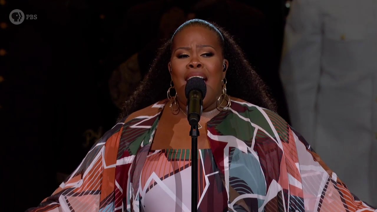 Amber Riley performing 