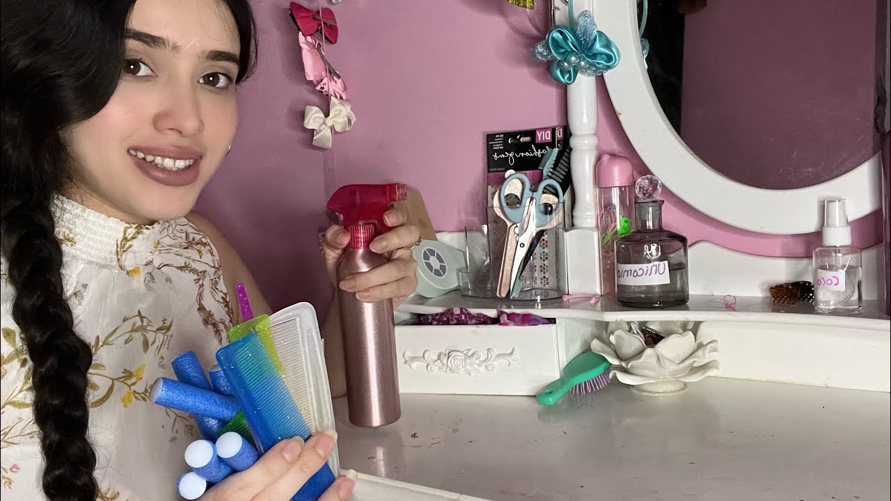 ASMR - ROLE-PLAY TE HACES RIZOS EN EL CABELLO  EN EL SALÓN DE BELLEZA 💇