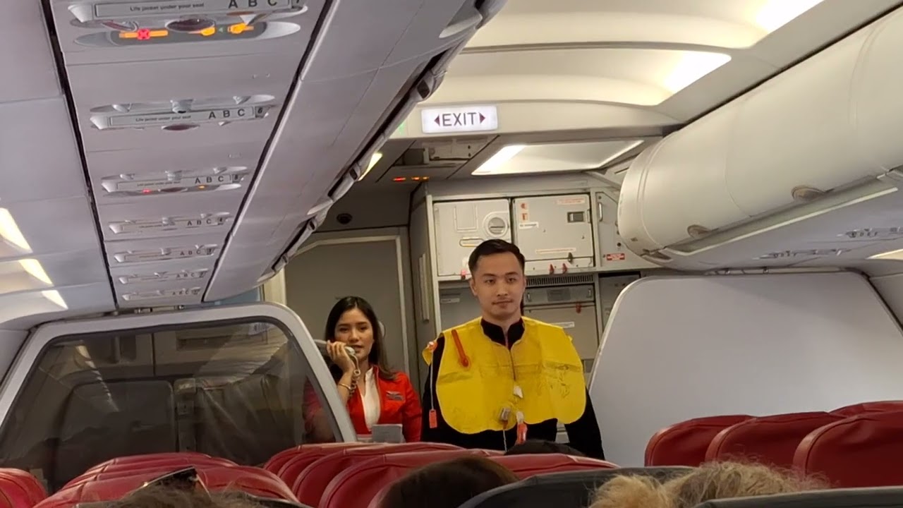 CREW SAFETY DEMO ON AIR ASIA FLIGHT Z2 228 FROM BORACAY TO MANILA