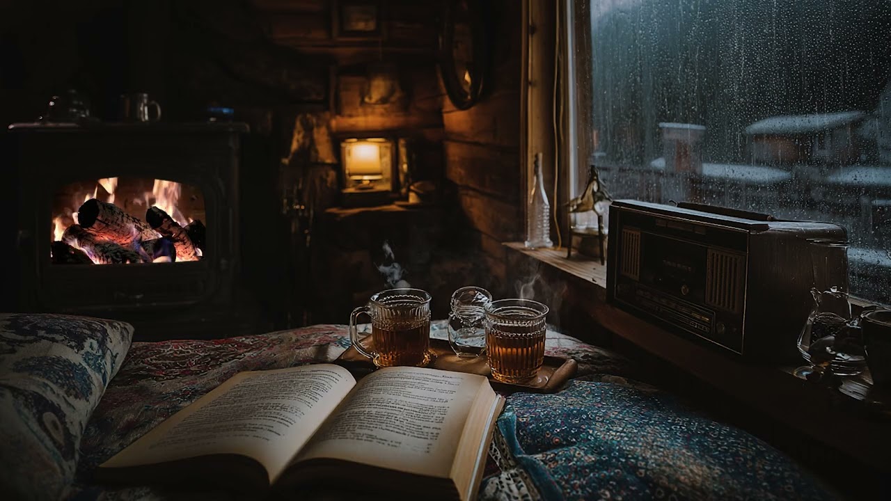 Cozy Cabin Rain at Night 🌧️🌲 Relaxing Nature Sounds for Insomnia
