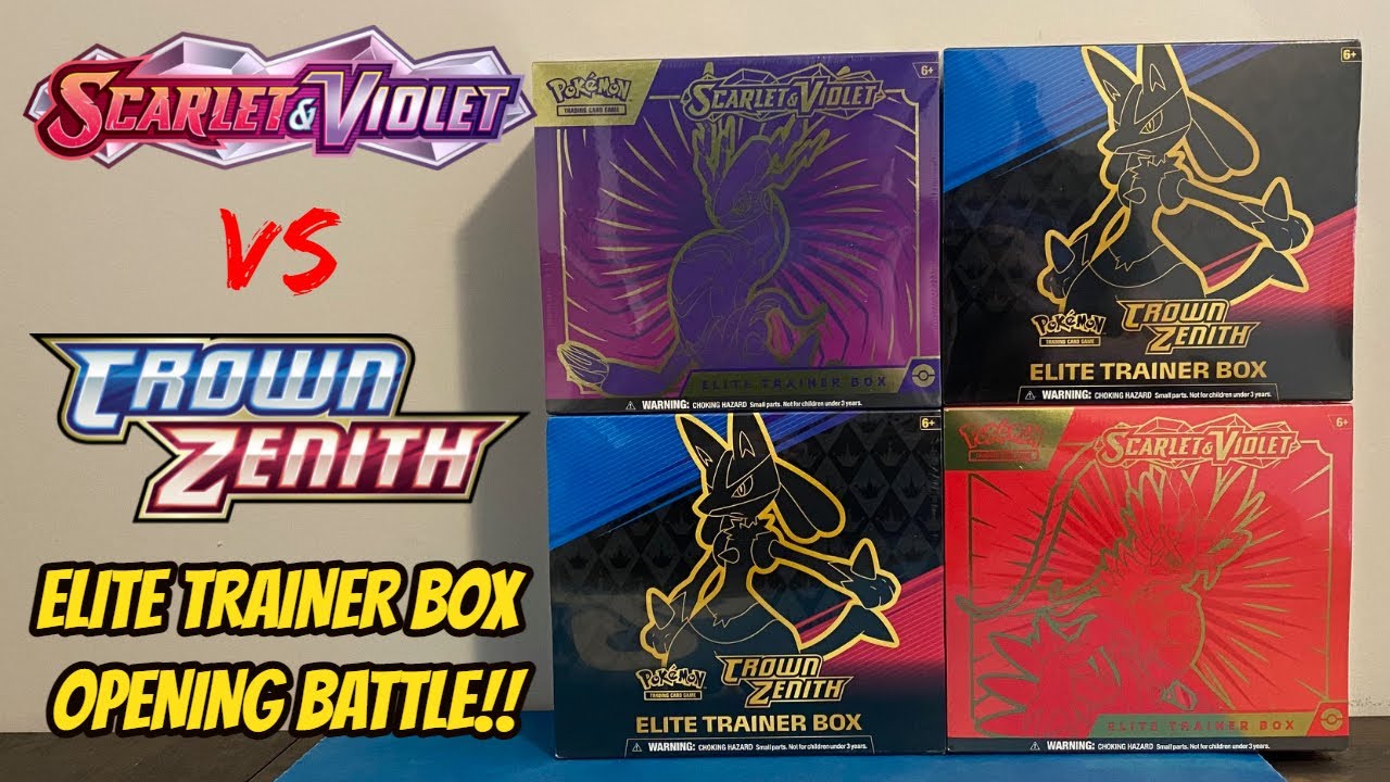SCARLET AND VIOLET BASE vs CROWN ZENITH Elite Trainer Box Pokemon Card Opening Battle!