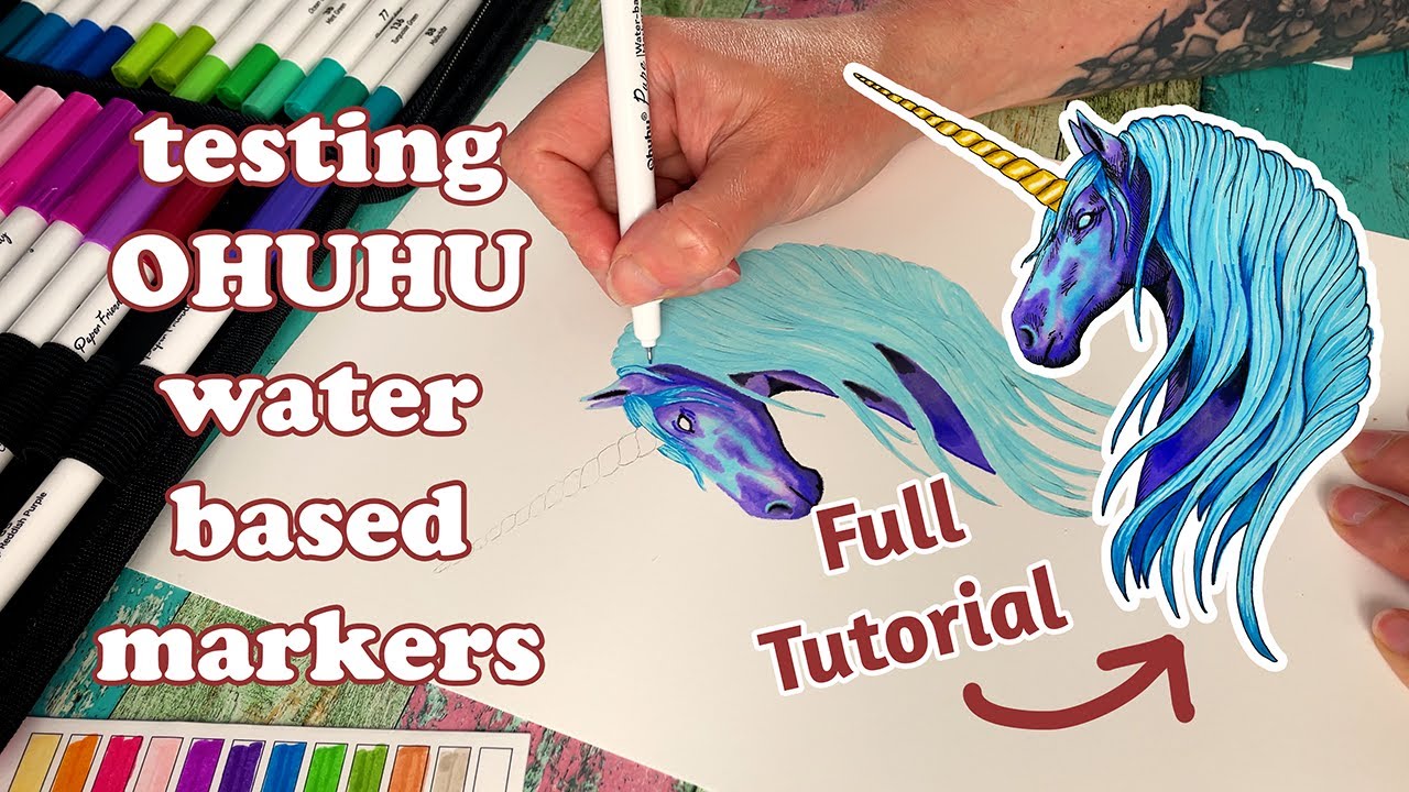 Testing the Popular Water Based OHUHU Markers - Including tips on how to blend