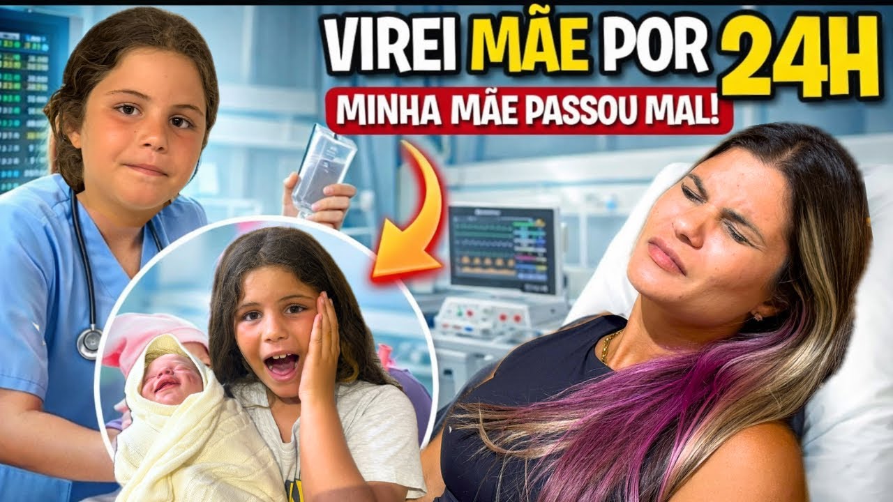 VIREI MÃE POR 24 horas - MINHA MÃE PASSOU MAL !