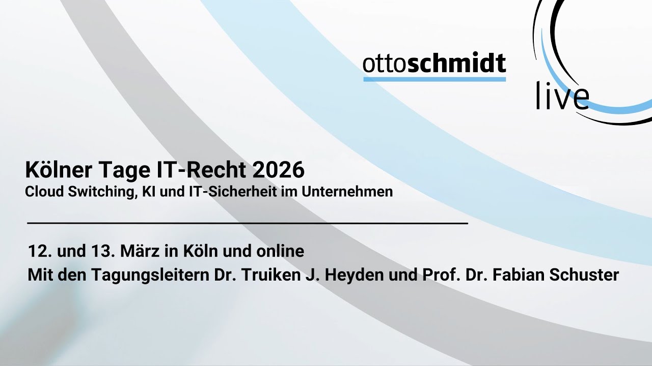 K&ouml;lner Tage IT-Recht 2026