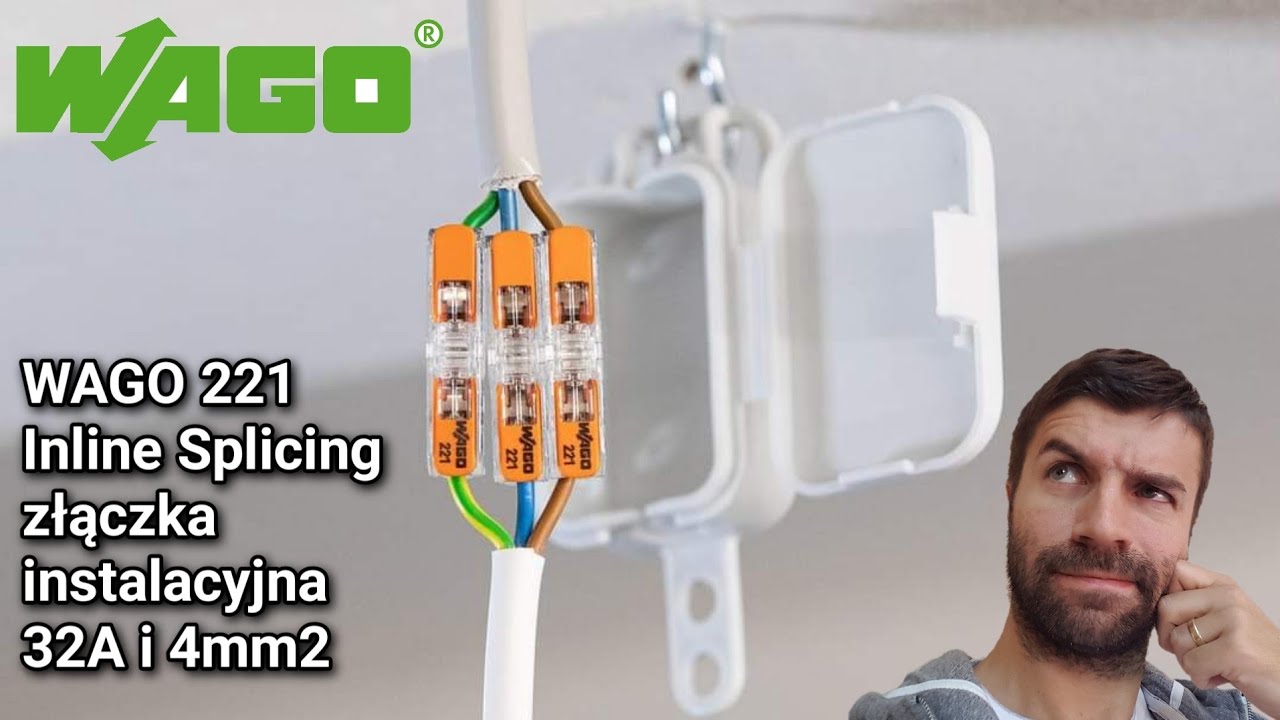 Jak łączyć przewody w puszkach? WAGO 221 Inline Splicing nowa złączka instalacyjna 32A i 4mm2