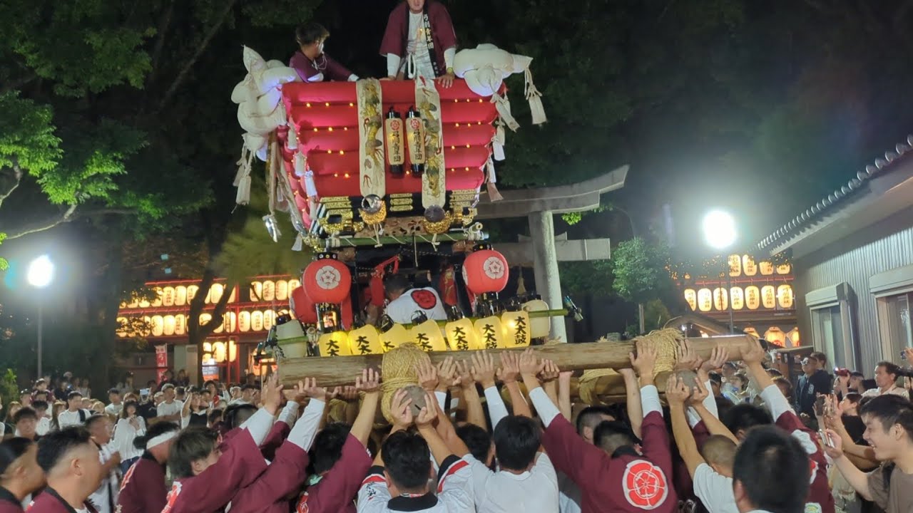 【弓削神社】令和6年　弓削ふとん太鼓　宵宮　宮入