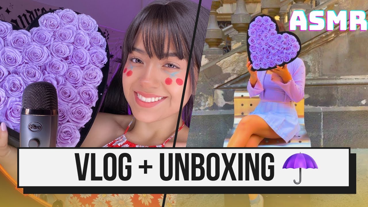 Un día conmigo + Unboxing 🌸Rose Forever🌸  Andrea ASMR 🦋