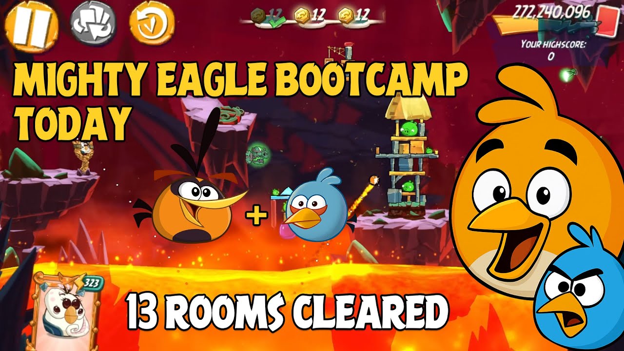Angry Birds 2 Mighty Eagle Bootcamp Today - 13 Rooms Cleared! (Bubble + Blue) | AB2 Gameplay