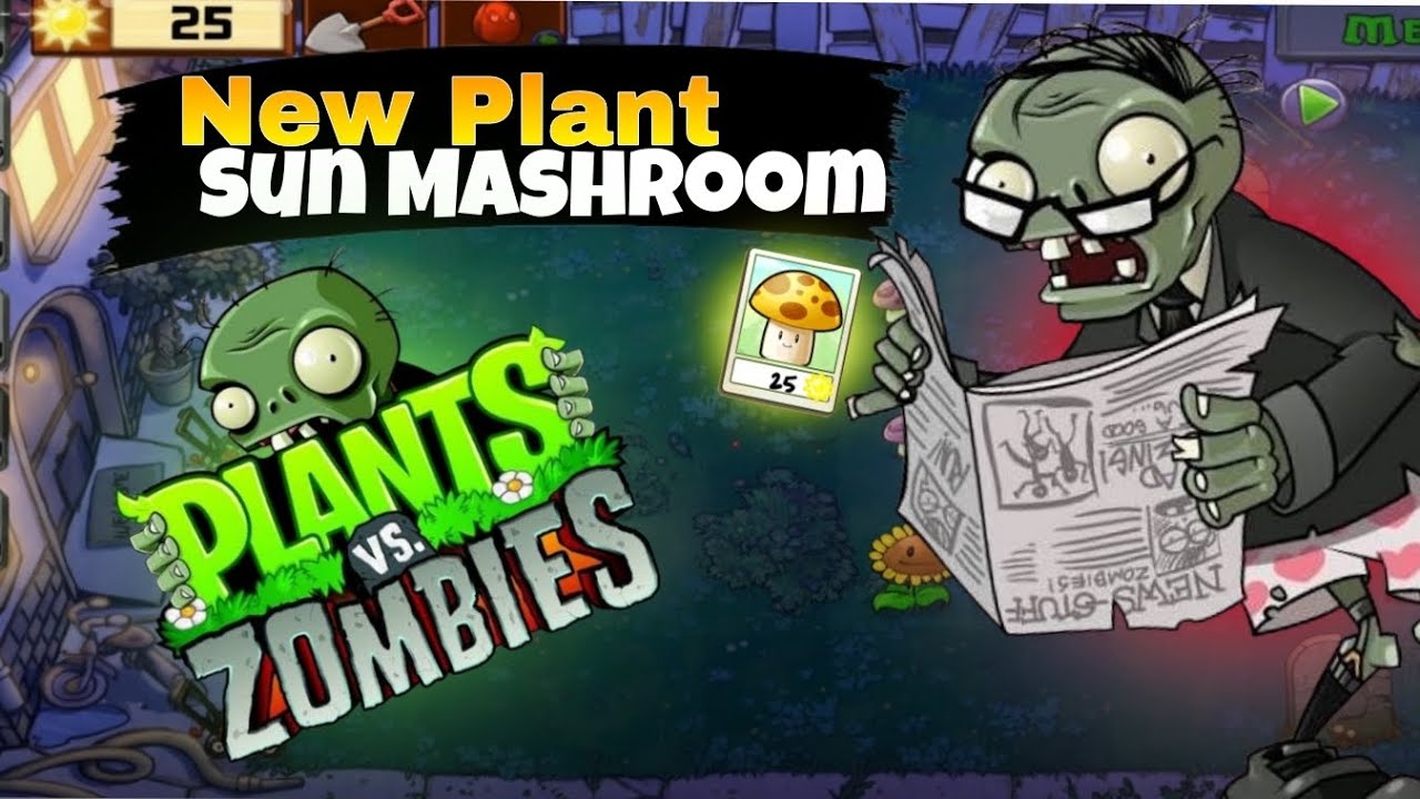 New Plant Sun Mashroom and Zombie with Newspaper 🗞️ || Night Mode level 1 to 3