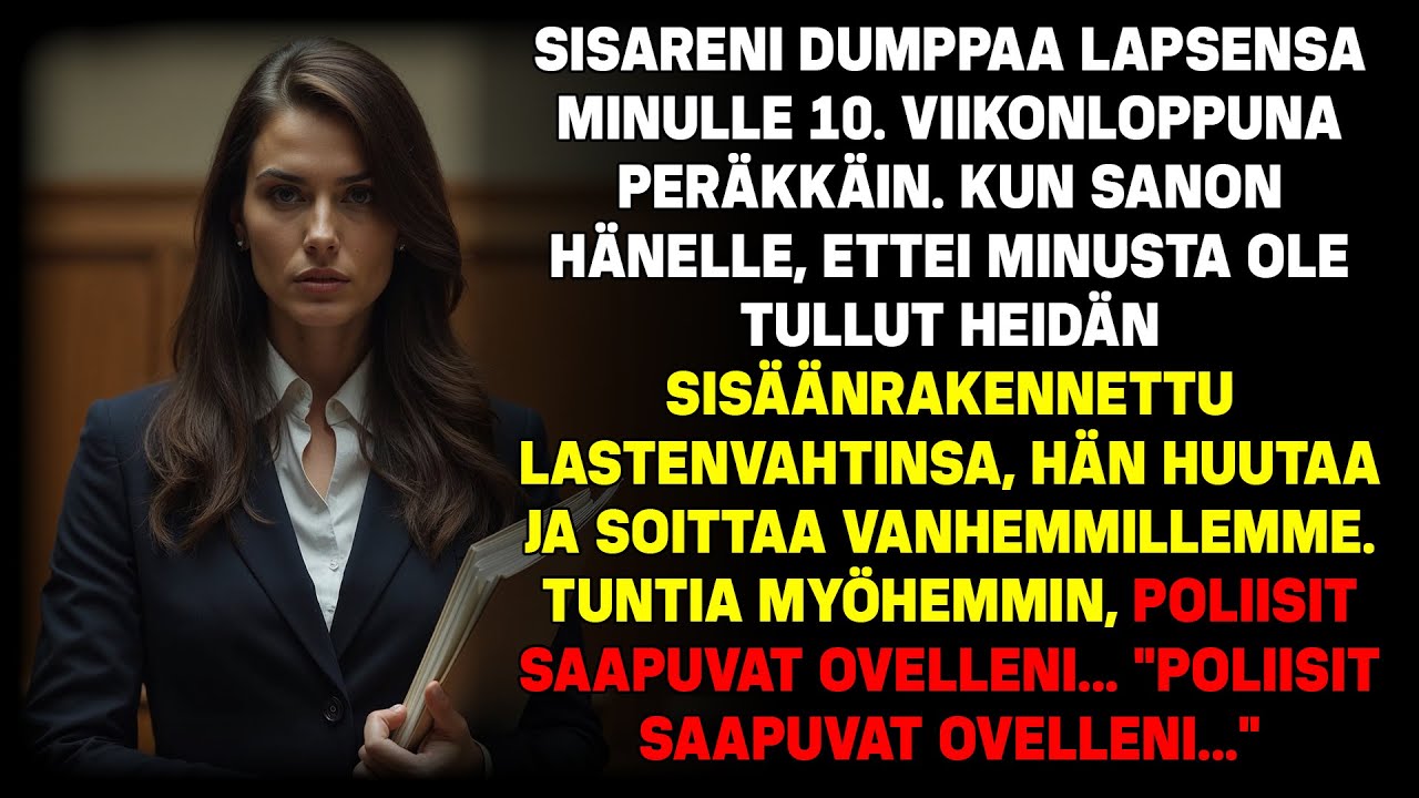 Siskoni jätti lapsensa luokseni kymmenettä viikonloppua putkeen. Kun minä...
